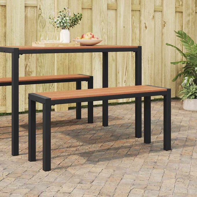 vidaXL - Tuinbank - Bruin - 100 - x - 28 - x - 45cm - Staal