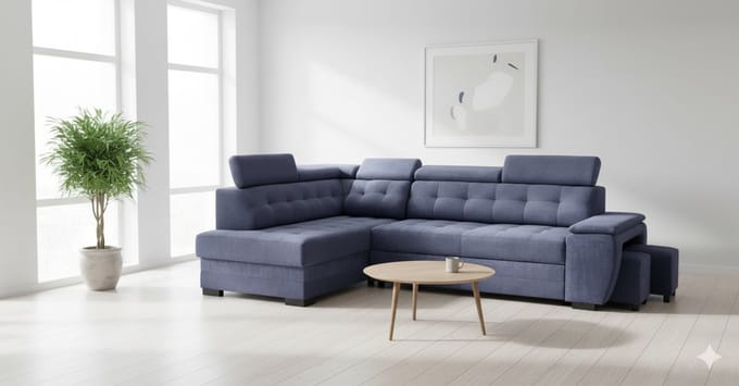 Luxe Uitschuifbare Slaapbank – 277x180x100 cm – Industrohome