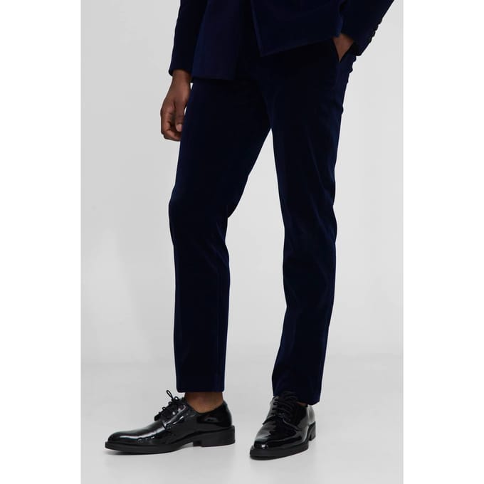 Slim fit geribbelde veloursbroek | Navy | Size 28