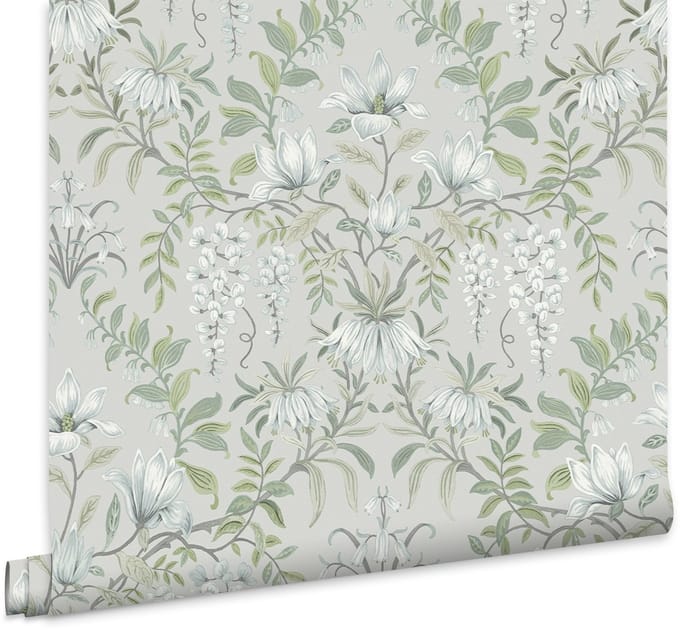 Laura Ashley Parterre Behang - Bloemen - 10mx52cm - Groen