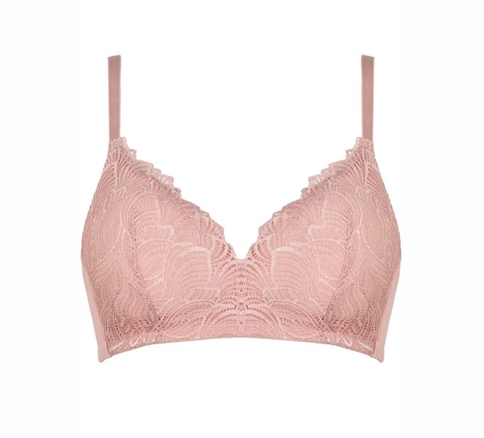 Naturana padded lace soft BH maat 95B pink rose