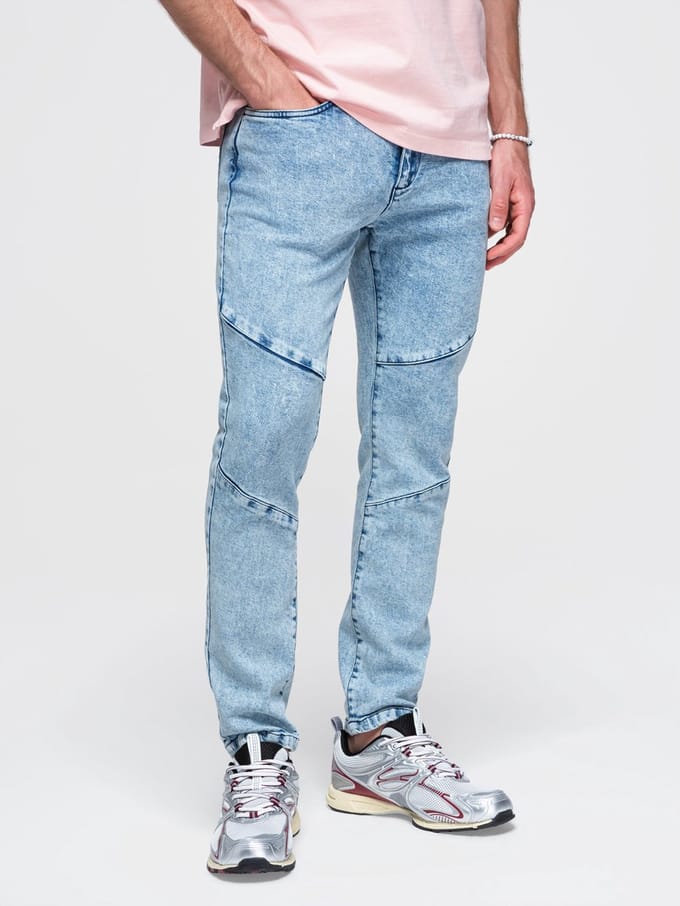 OMBRE Broek - Slim Fit - Katoen - Knopen Indigo L