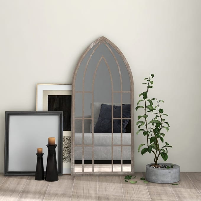 Miroir Couleur Sable 100 x 45 cm Fer pour Usage Intérieur