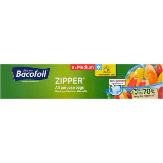 Bacofoil Zip Allround Medium Zakjes - 8 stuks
