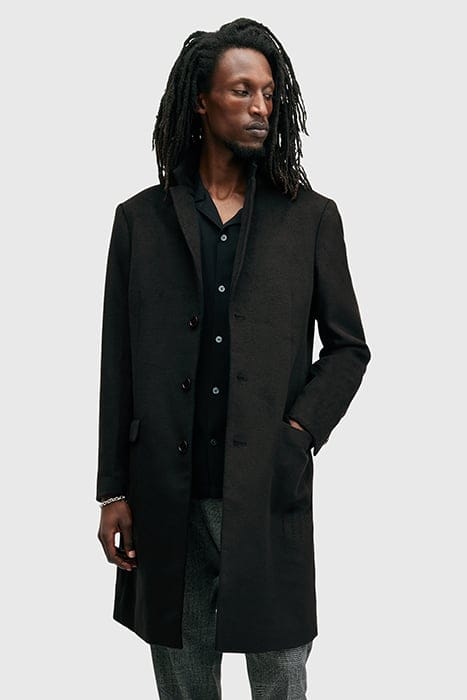 AllSaints Hal Coat Black Größe: 34 | Einreihige Mäntel Outlet | Herren | Schwarz