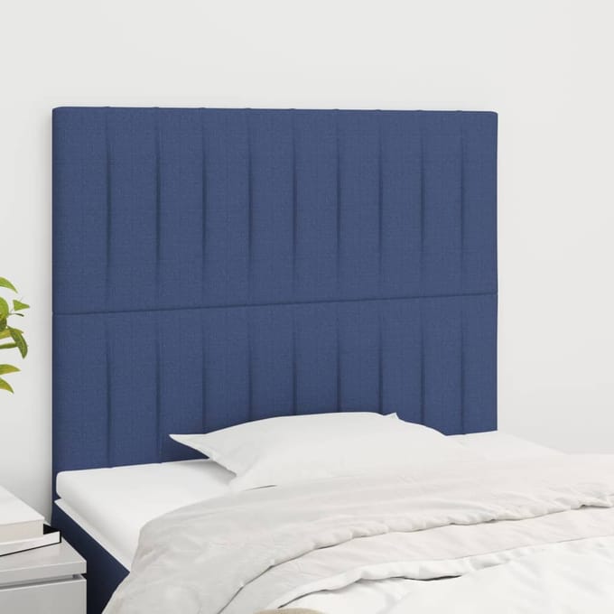 vidaXL - Hoofdbord - blauw - 80x5x118/128 - cm - stof