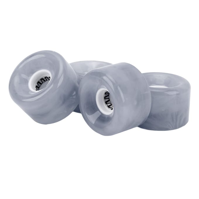 Lot de 4 Roues de Skateboard de Rechange Dureté 78A PU Translucide Clignotant Longboard Skateboard gray