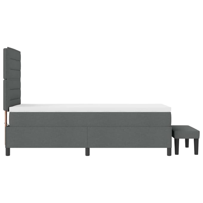 vidaXL - Boxspring - bed - met - kussen - Donkergrijs - 90 - x - 190 - cm - Stof