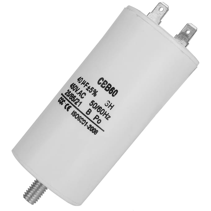 CBB60 450V 40uf Waterpomp Condensator Voor Wasmachine 50 60Hz wit