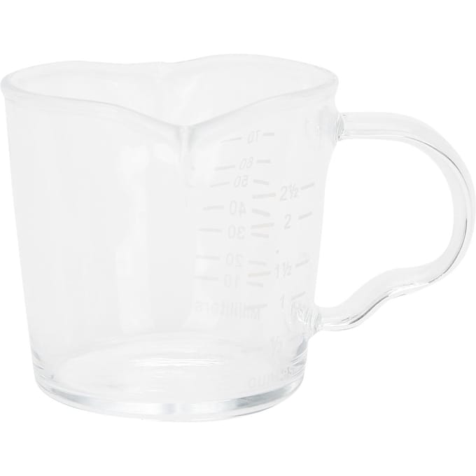 Tasse à café avec double bec verseur, verre borosilicate fait main, 70 ml white