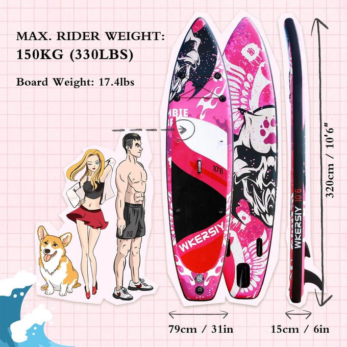Opblaasbaar Stand Up Paddleboard SUP Board 6 Inch Dik SUP Surfplank Surf Set met Paddleboard Surf geel