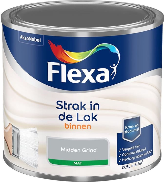 Flexa - Strak In De Lak Binnenlak Mat - Midden Grind - Mengverf - 500 Ml