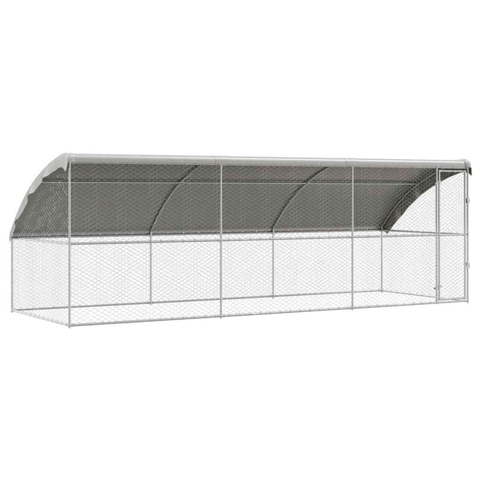 vidaXL - Hondenhok - 3 - st - Zilver - 6 - x - 2 - x - 2 - m - Gegalvaniseerd - staal