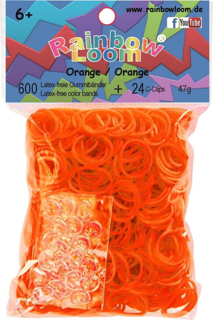 Rainbow Loom Elastiekjes - Rubber Bands Oranje - 600 stuks