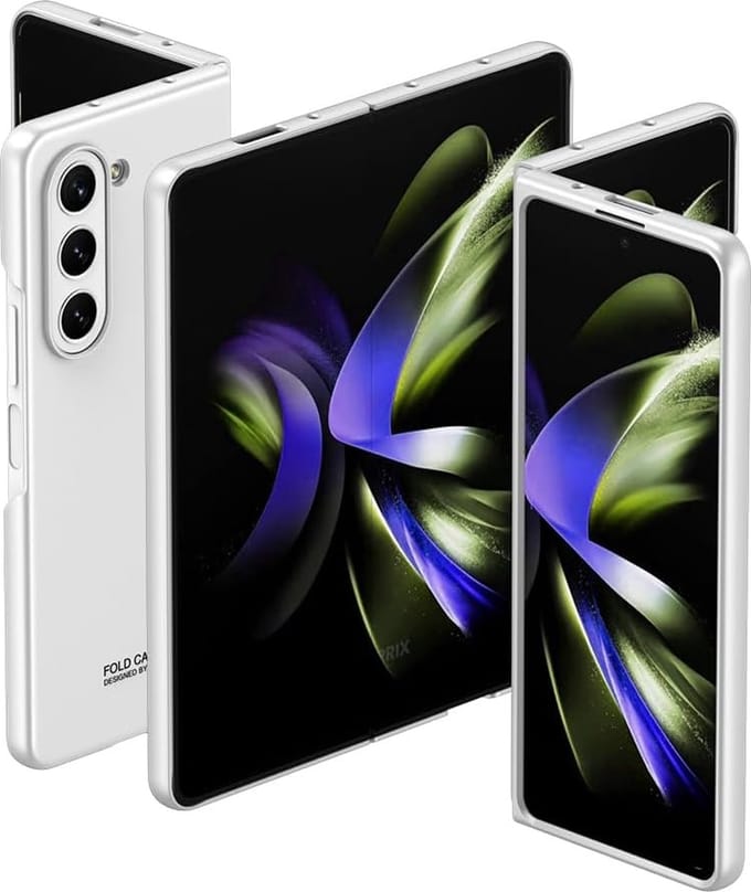 Geschikt voor Samsung Galaxy Z fold 5 bumper ultradun hoesje - Wit