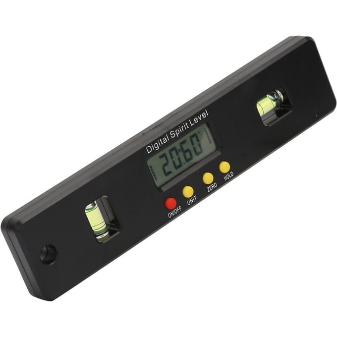 360 Graden Mini Digitale Hoekmeter Hoekzoeker Inclinometer Magnetische Bodem (200 mm) gray