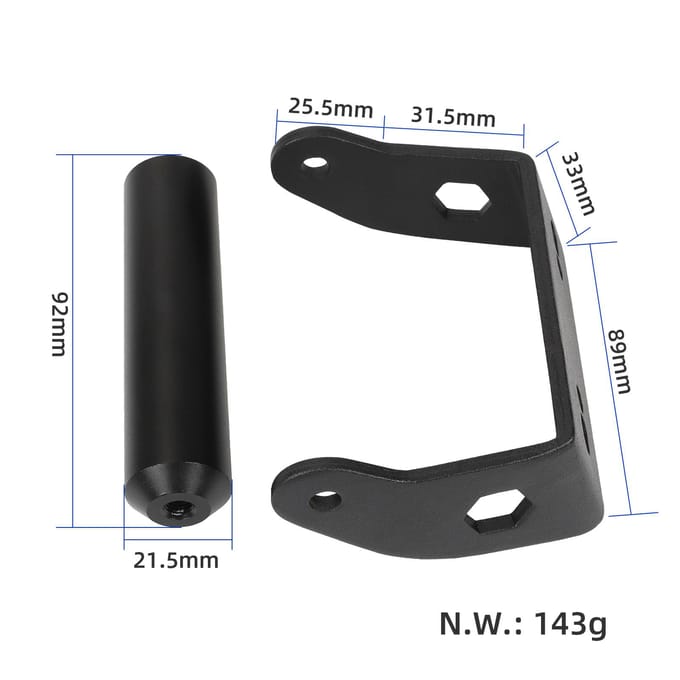 Support arrière de barre de poignée, Kit de poignée universelle pour Scooter électrique en aluminium, accessoires modifiés black