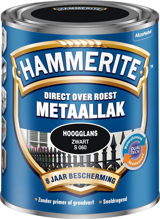 Hammerite - Metaallak Hoogglans - Zwart - 750 Ml