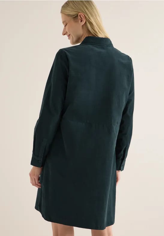 Corduroy jurk in effen kleur