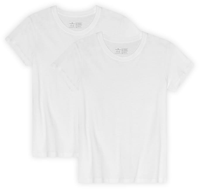 DANISH ENDURANCE T-Shirt voor Dames - Crew Neck - Wit - 2-pack - Maat S