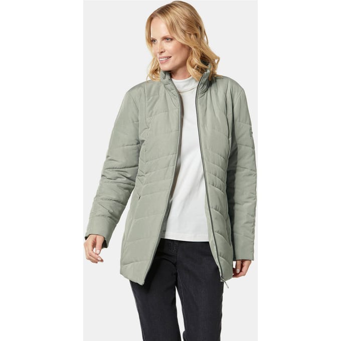 Gewatteerd jack - grijsgroen / gemêl. - Gr. 40 van Goldner Fashion