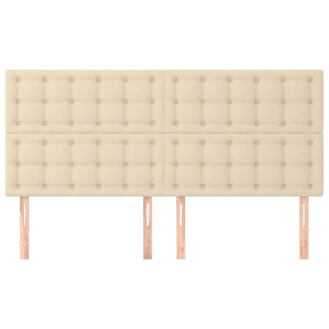 vidaXL - Hoofdbord - crème - 180x5x118/128 - cm - stof