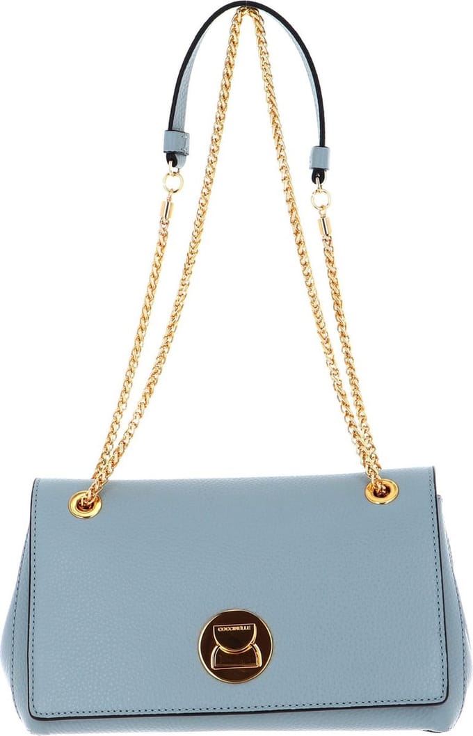 COCCINELLE Leren Schoudertas Liya Shoulder Bag Cloud Blauw
