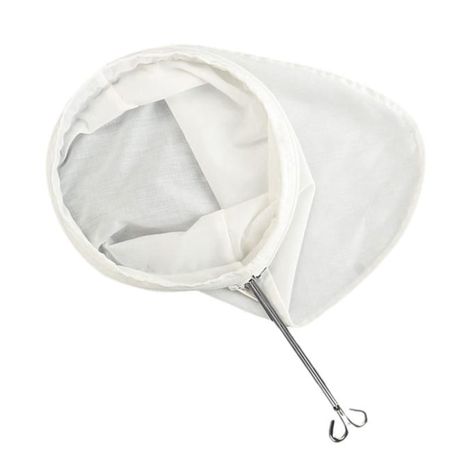 Herbruikbaar Koffie Thee Filter met Handvat Doek Fijnmazig Katoenen Stof Ritssluiting Doek Thee white