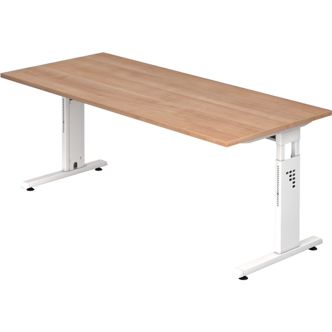 MEGA 19 W - 180 x 80 Tafelhoogte I In hoogte verstelbaar Walnoot/Wit