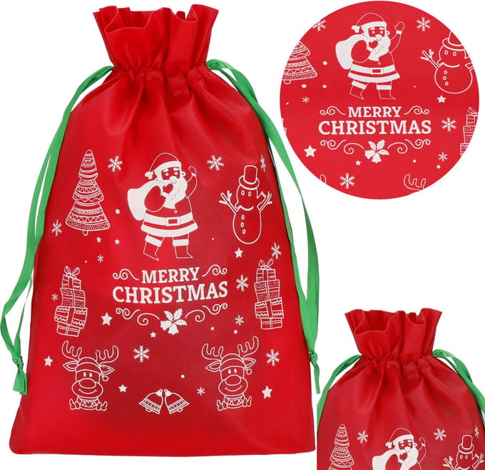 Springos Kerstzak | Cadeautas | Merry Christmas | Rood/Wit/Groen