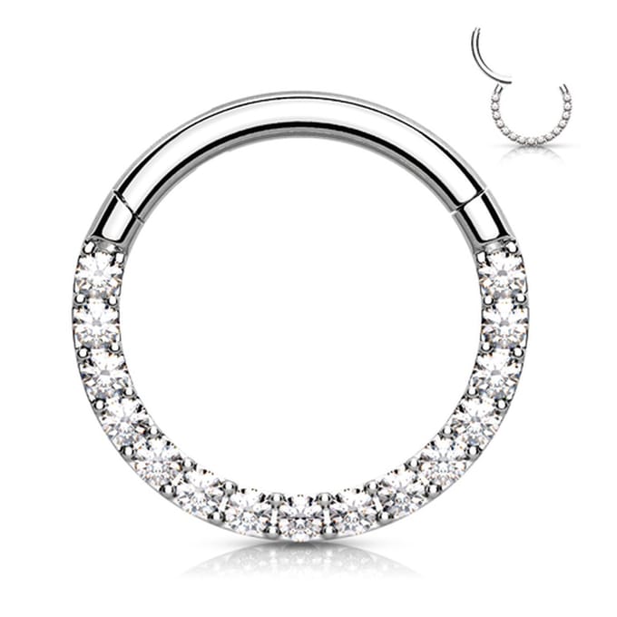 Piercing high quality CNC front 1.2x8 - zilver - LMPiercings