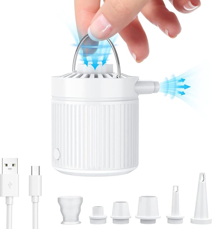 2-in-1 luchtpomp – 3500Pa/1600mAh, USB-C, 3 mondstukken