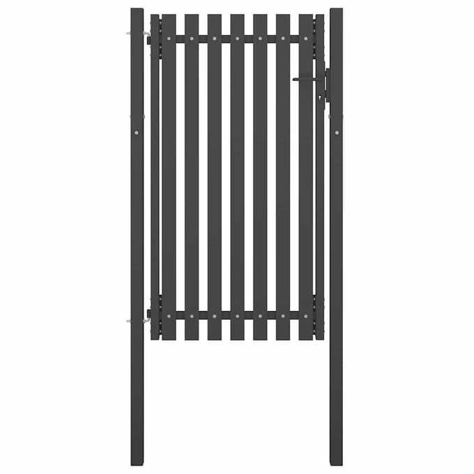 vidaXL - Tuinhekpoort - staal - 100x175 - cm - antraciet