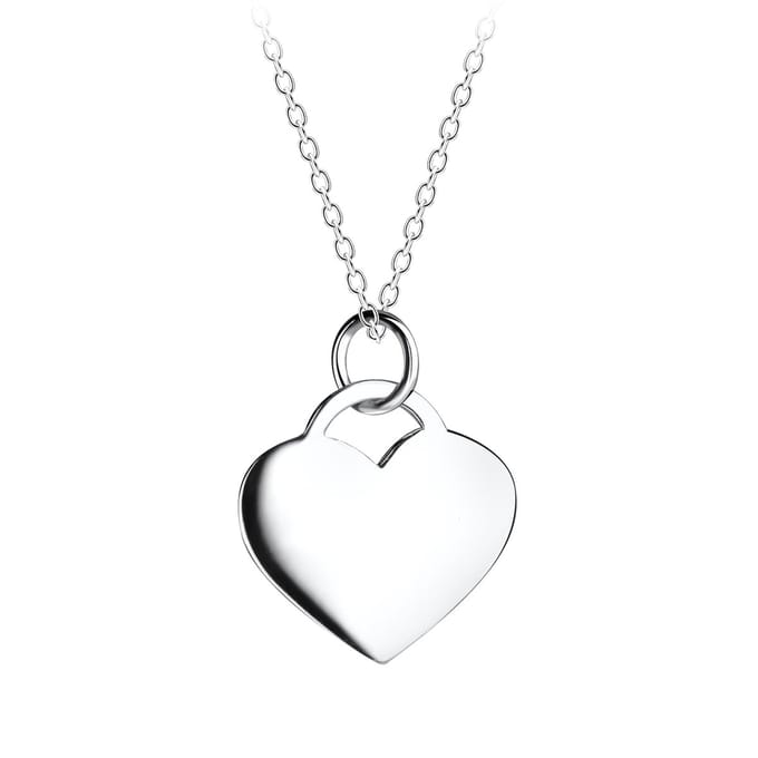 Joy|S - Zilveren hartje hanger met ketting - hartje 16 mm - ketting 45 cm - sterling zilver 925