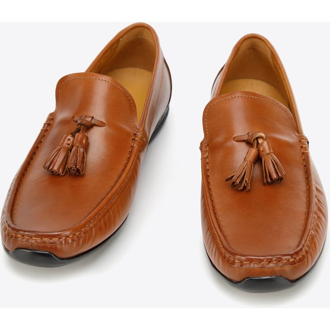 Wittchen Heren Leren Loafers met Kwastjes, Bruin, Natuurlijk Leer