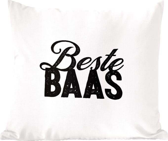 Sierkussens - Kussentjes Woonkamer - 60x60 cm - 'Beste baas' - Spreuken - Quotes