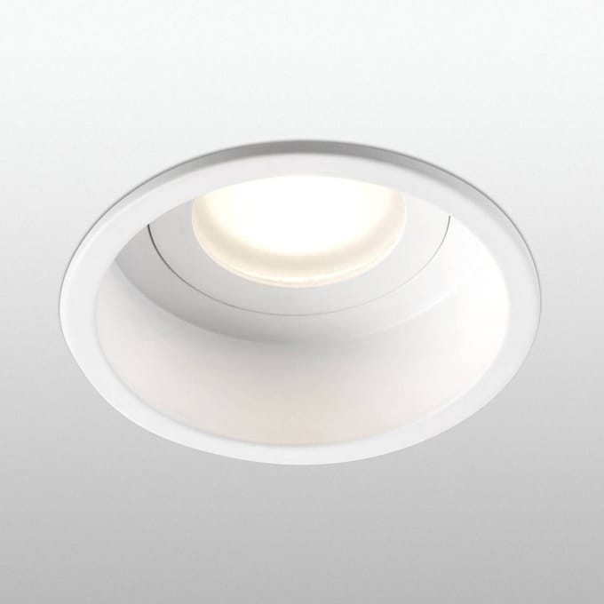 FARO BARCELONA Inbouwspot Hyde 1-lamp, rond frame, IP44, wit