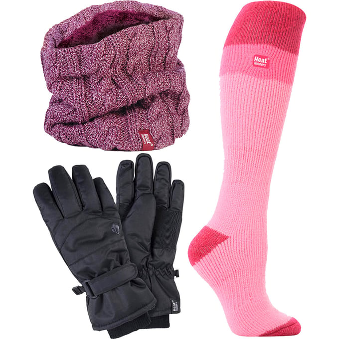 Dames Ski Set Nekwarmer Handschoenen & Thermische Skisokken Winterkleding