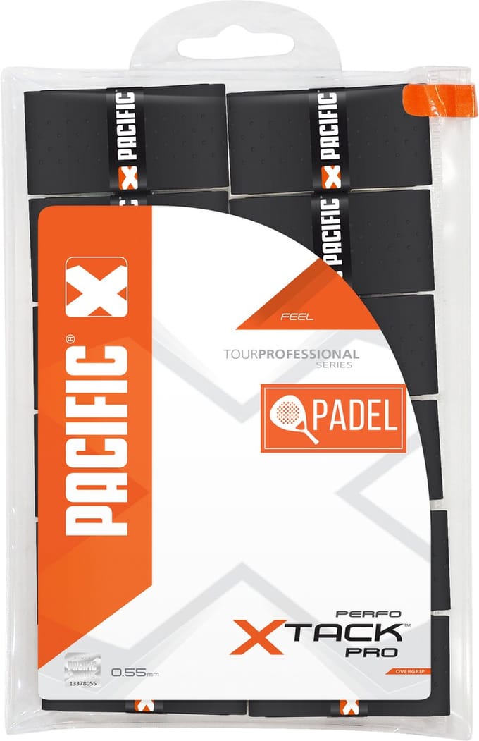 Pacific X Tack Pro Perfo Padel Overgrips 12 Stuks Kleur : Zwart