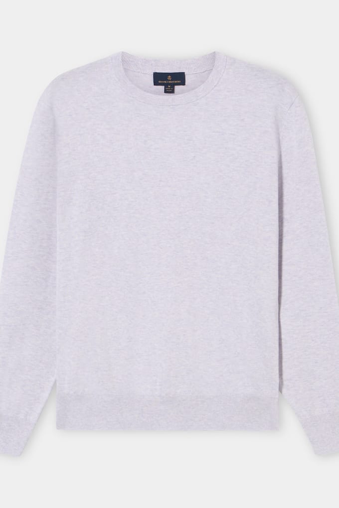 Brooks Brothers Cotton Crewneck Light Purple Größe: M | Pullover Outlet | Herren | Violett