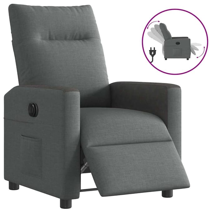 vidaXL - Fauteuil - elektrisch - verstelbaar - stof - donkergrijs