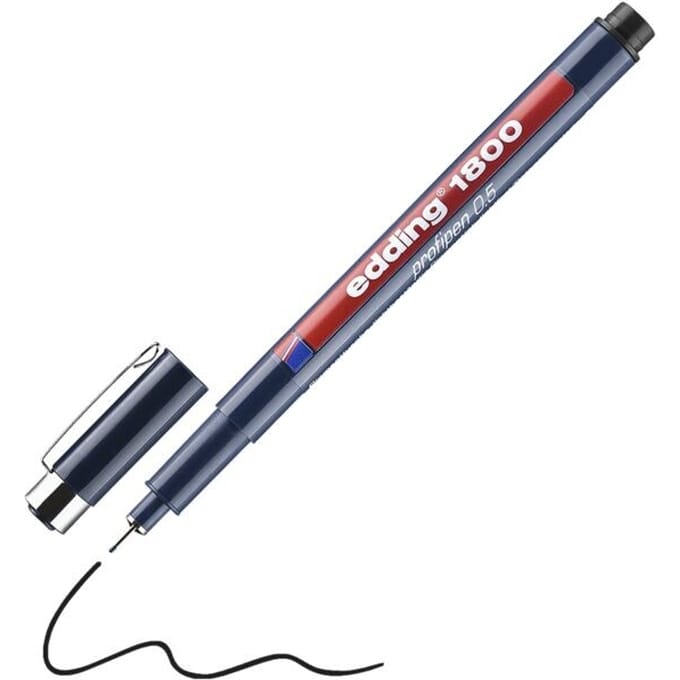 Edding 1800 Zwarte Profipen 0.5mm Fineliner