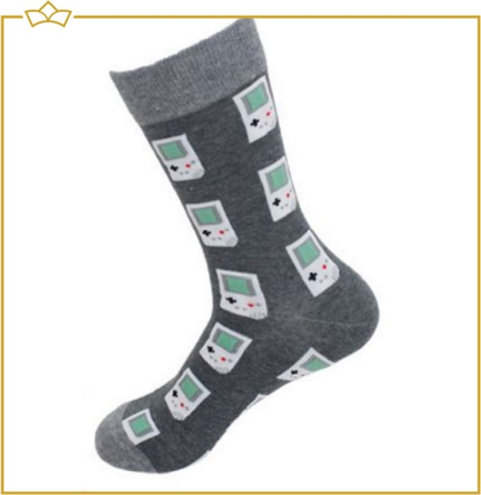 ATTREZZO® Grappige sokken - Gameboy - Maat 39-42 - Grijs