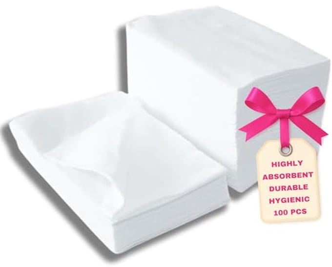 Wegwerphanddoeken voor Pedicure - 100 Stuks, Cellulose, Wit, 50 x 40 cm