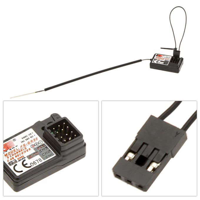 1 / 2 stuks Flysky FS-GR3E AFHDS 2.4G 3CH-ontvanger voor GT3B GT2 GT3C-zender 2pcs