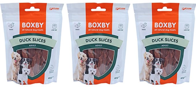 Proline Boxby duck slices, 90 gram - per 3 verpakkingen
