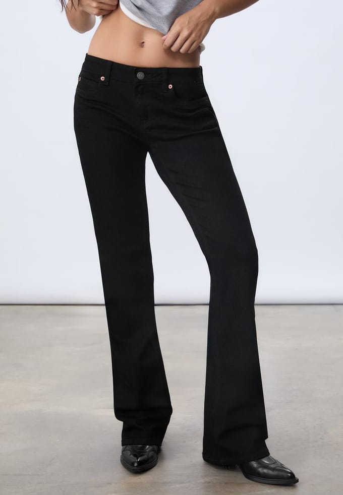 Stradivarius D67 slim bootcut jeans  Zwart 32