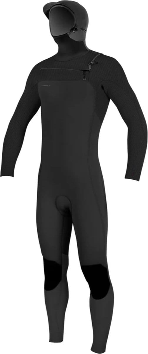 O'Neill Hyperfreak 5/4+mm Heren Wetsuit met Capuchon – Chest Zip – Fullsuit – Zwart – Maat M