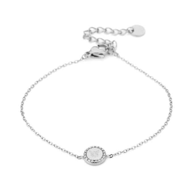 Bijoutheek Armband Disc Vlinder Zilver
