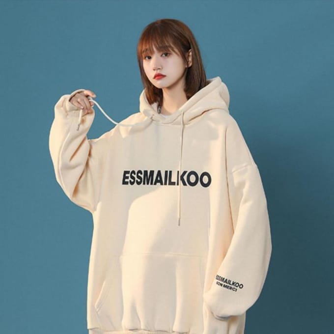 Lazy Style Bf Trui Los Groot Lente en Herfst Dames Pullover Casual Jas met Capuchon 4XL abrikoos